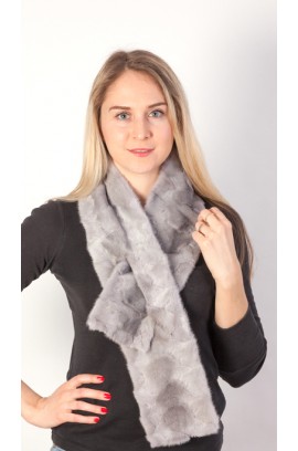 Mink fur scarf - Sapphire Grey